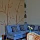 Decorative wall painting bamboo silhouette
